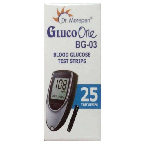 Plastic 0.6-33.3 Mmol/L Dr. Morepen Bg03 25 Blood Glucose Test Strips Industrial