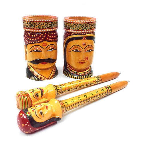 Polished Finish Wooden Pen Stand Set For Home Decoration Gender: Women