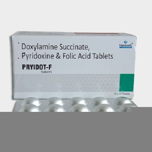 Pryidot-F Doxylamine Succinate, Pyridoxine Hydrochloride And Folic Acid Tablets, 10X10 Pack Recommended For: Treatment Of Chronic Obstructive Pulmonary Disease (Copd)