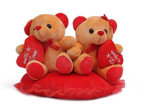 Super Soft Plush Material And Polyester Fiber Filling Lovely Couple Bear Soft Toy - Plush, Brown Color, Stuffed with Polyester Fiber | Suitable for Girls 0-3 Yrs, Washable, Ideal for Gifting and Decorating