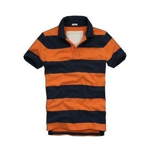 Comfortable And Stretchable Striped Pattern Collar Neck T Shit For Men