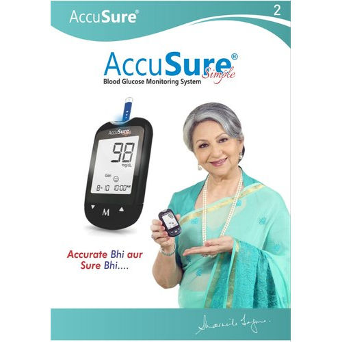 Digital AccuSure Glucometer with 25 Test Strips