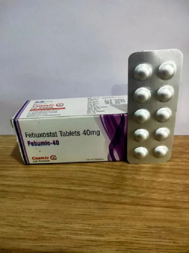 Brown Febuxostat 40 Mg Tablet For Hyperuricemia Treatment