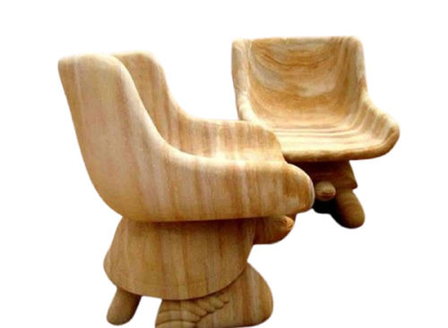  ग्लॉसी फ़िनिश मार्बल स्टोन नक्काशीदार आकार मजबूत आधुनिक आउटडोर कुर्सियाँ 