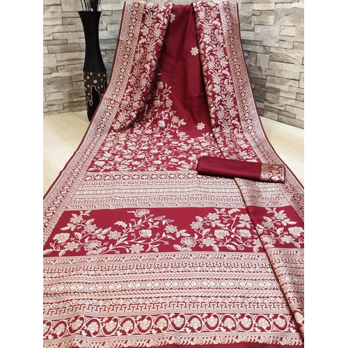 Maroon Jacquard Saree