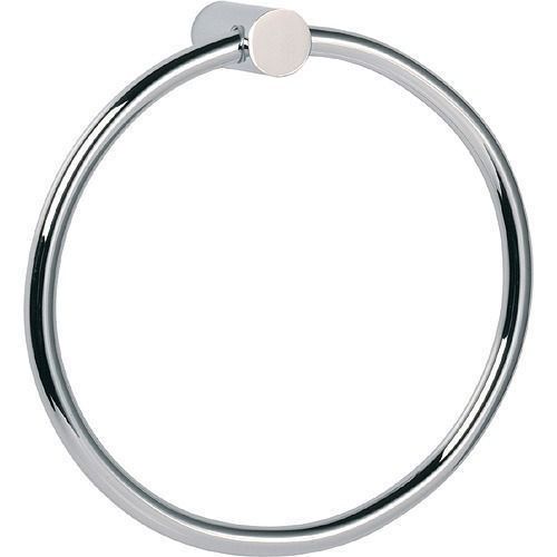 Silver Wall Mounted Glossy Finish Round Stainless Steel Towel Ring