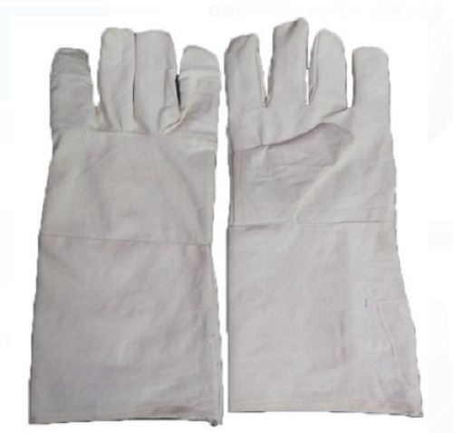 14 Inches Industrial Full Finger Plain Cotton Hosiery Hand Gloves