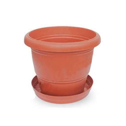 Durable And Long Lasting 8 Inch Round Modern Design Brown Plastic Pot