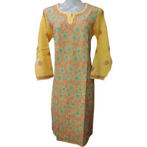 Festive Wear Round Neck Long Sleeves Printed Cotton Kurti For Ladies  Engine Type: Air-Cooled