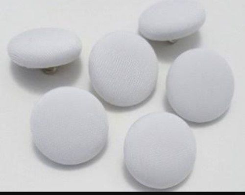 Plain White Color And Round Shape Fabric Button