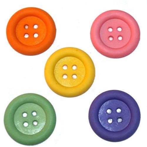 Multi Color Round Shape And Plastic 4 Holes Button