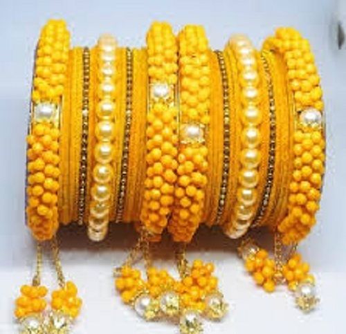 Fashion Skinny Fit Stone Plated Bangles Set For Women