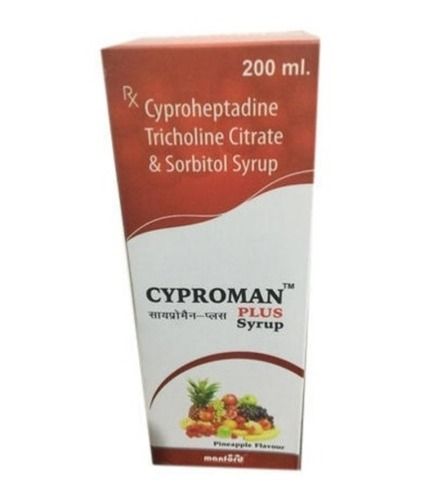 Cyproheptadine Tricholine Citrate And Sorbitol Syrup, 200 Ml Pack