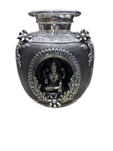 Easy To Install Silver Finishing Engraving Hinduism Religious Home Decorative Silver Pot