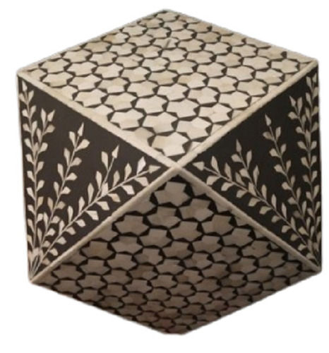 Hexagonal Shaped Printed Designer Home Decor Bone Inlay Coffee Tray