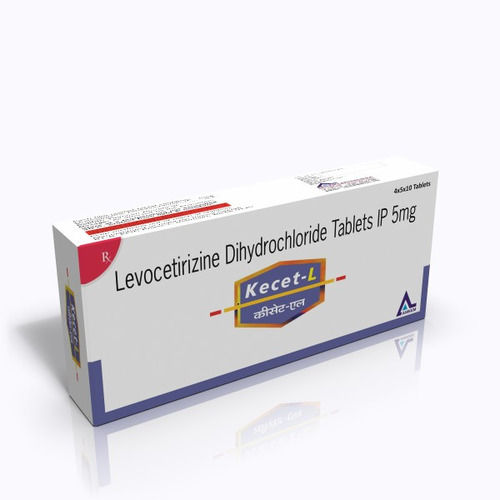 KECET-L Levocetirizine Dihydrochloride 5 MG Antihistamine Tablet, 4x5x10 Blister