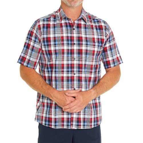 Mens Short Sleeves Printed Checks Cotton Shirts For Casual Wear