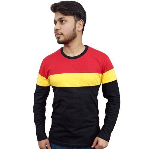 Multi Color Full Sleeves Pure Cotton Fabric Regular Fit Casual Wear Men's T-shirts