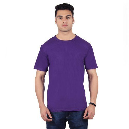 Multi Color Half Sleeves Pure Cotton Fabric Regular Fit Men'S Plain T-Shirts 