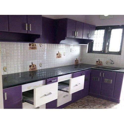 Glass Multi Color Solid Wooden Material Modern Pvc Modular Kitchen