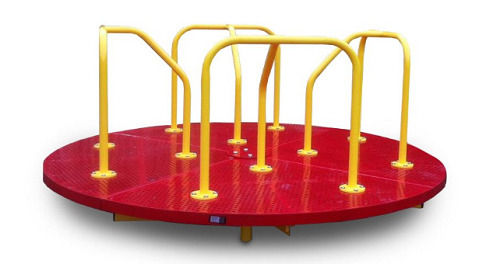 Glass Sturdy Construction Mild Steel Paint Coated Round Swing Merry Go Round (6X6 Feet)