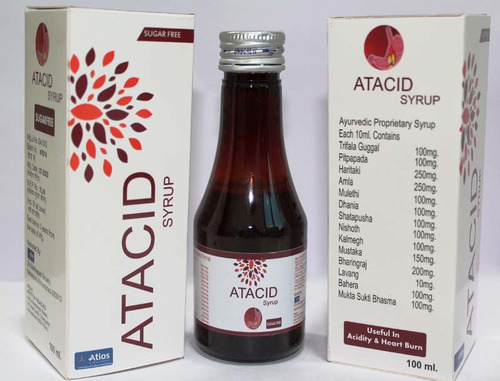 त्रिफला गुग्गल, हरीतकी, आंवला, मुलेठी और बहेरा के साथ ATACID सिरप, 100 ML