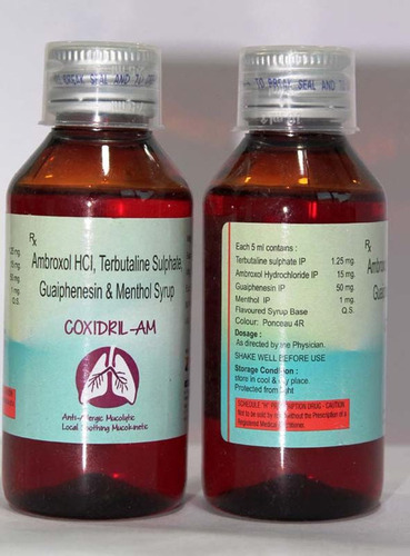 COXIDRIL-AM Ambroxol HCL, टेरबुटालीन सल्फेट और गाइफेनेसिन कफ सिरप, 100 ML