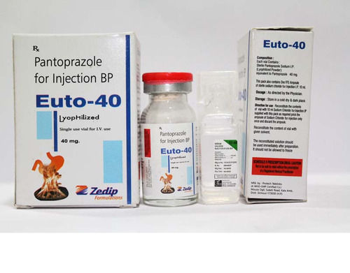 EUTO-40 Pantoprazole 40 MG Lyophilized Powder Injection For Gastric And Acidity