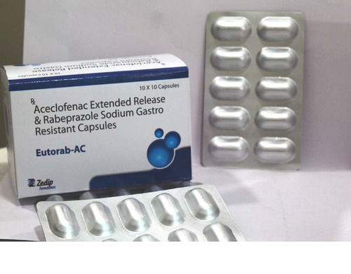  Eutorab-Ac Aceclofenac (Ec) और Rabeprazole सोडियम गैस्ट्रो रेसिस्टेंट कैप्सूल आवेदन: निर्माण