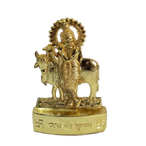 Metal Material Metaled Uniquely Designed Lord Krishna Statue For Home