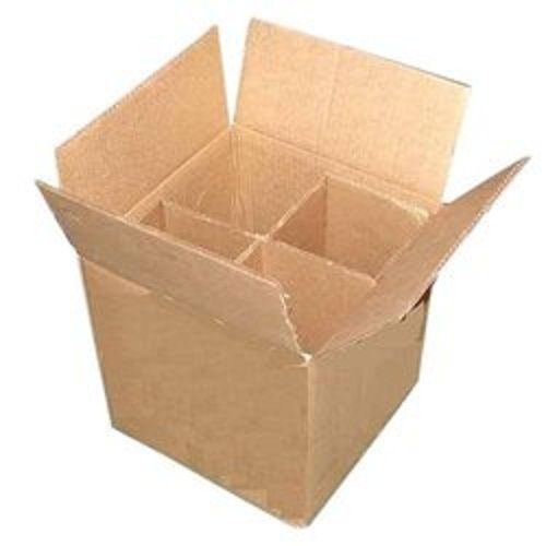 Brown Rectangular 4 Partition Corrugated Box