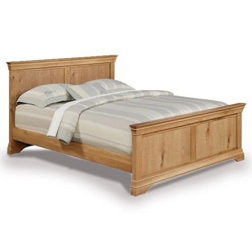 Handmade Indian Style One Piece Design Matt Finish Rectangle Wooden Double Bed No Assembly Required