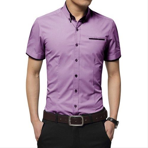 Plain Pattern and Half Sleeve Mens Shirt