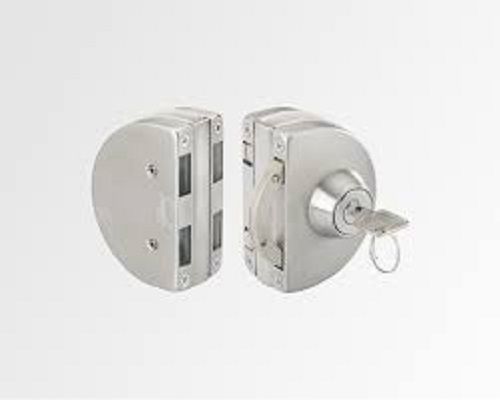 Portable Durable Round Silver Glass Door Lock