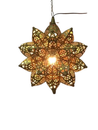 5 Voltage Single Socket Decorative Designer Brass Hanging Chandelier