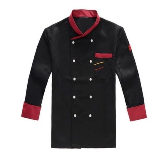 Long Sleeved Plain Pattern Polyester Material Restaurant Chef Jacket For Unisex