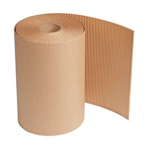 5-10Mm Thickness 20 Meter Brown 120 Gsm Plain Corrugated Roll For Packaging  Coating Material: Paper