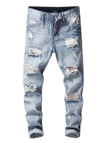Fashion Mens Zipper Skinny Jeans Destroyed Torn Pants Blue Jeans - China  Jeans and Men Jeans price | Made-in-China.com