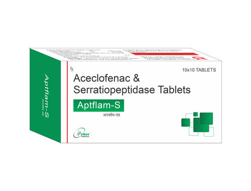 APTFLAM-SR Aceclofenac And Serratiopeptidase Painkiller Tablet, 10x10 Alu Alu