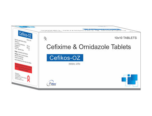 CEFIKOS-OZ Cefixime And Ornidazole Antibiotic Tablets, 10x10 Alu Alu