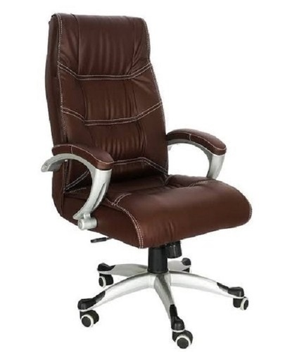Leatherette Chair - Fixed Arm Design, Adjustable Seat Height, Foam Padding | Modern Brown and Black Colors, Eco-Friendly, Durable, 1-Year Warranty