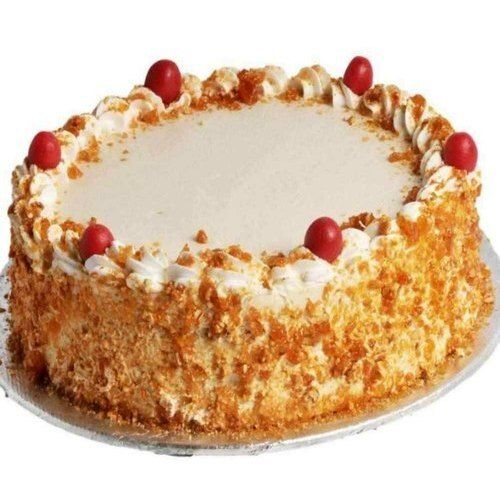 Mouth Watering Yummy Delicious Soft And Fluffy Tasty Round Butterscotch Cake