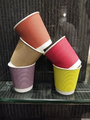 Eco Friendly Disposable Multicolor 200 Ml Ripple Paper Cups For Event