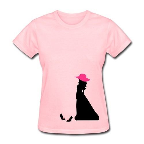 O Neck And Short Sleeves Fancy T-shirt For Girls