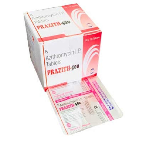 Prazith-500 Azithromycin 500 MG Antibiotic Tablet, 10x10 Alu Alu