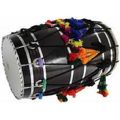 Mango Wood Punjabi Bhangra Dhol Black Finish