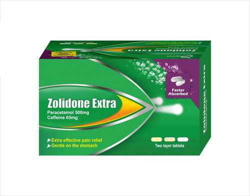 Black Zolidone Extra Paracetamol And Caffeine Effective Pain Relief Tablet, Gentle On Stomach