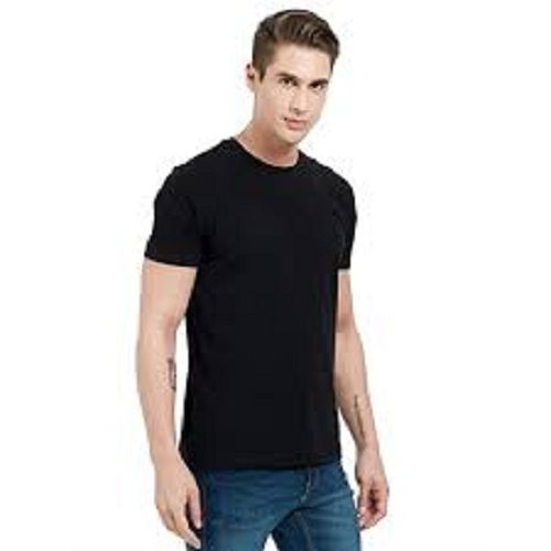 Black Plain Cotton T Shirt