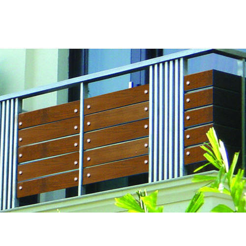 Easy To Install Brown And Silver Powder Coated Stainless Steel Balcony Grills (3 Feet)