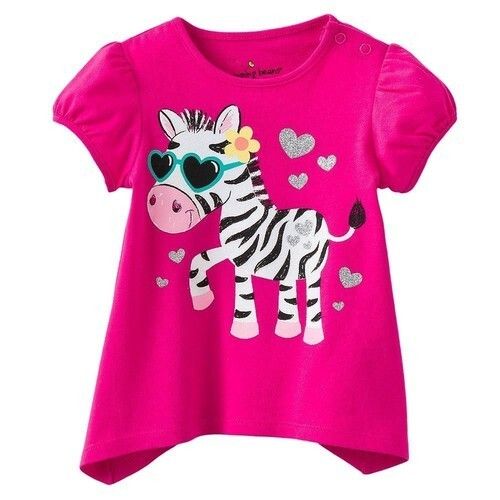 Baby Pink Printed Casual Baby Girl T-Shirt